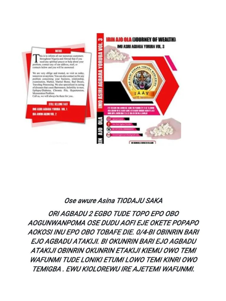 Asiri Kiki Olugbohun Todaju Bidan-1 | PDF