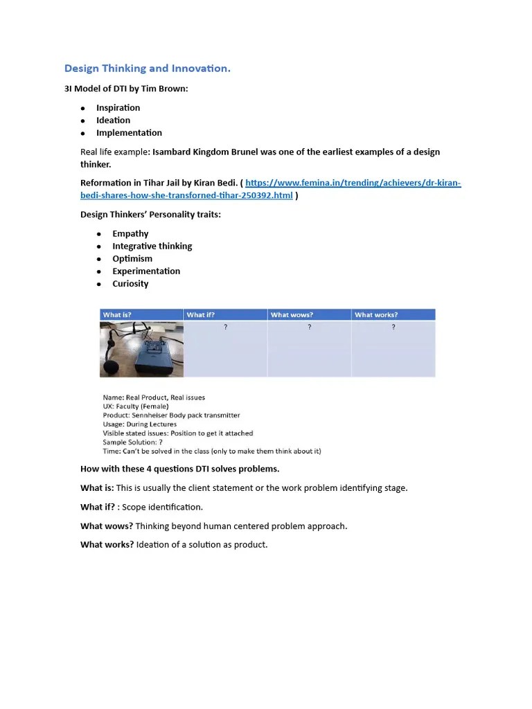 Design Thinking And Innovation | PDF | Design Thinking | Thought