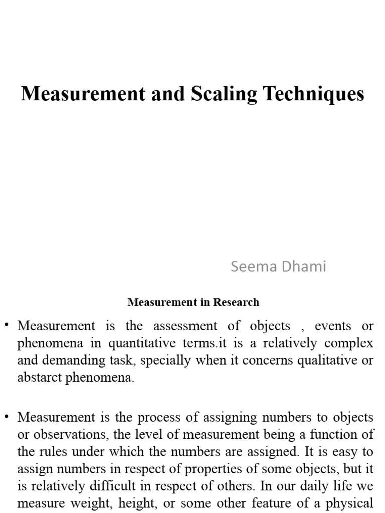 Measurement And Scaling | PDF | Level Of Measurement | Validity ...
