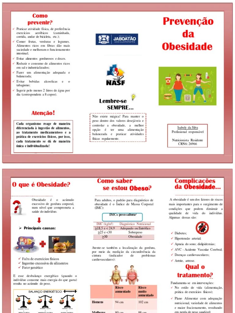 Folder - Prevenção Da Obesidade | PDF