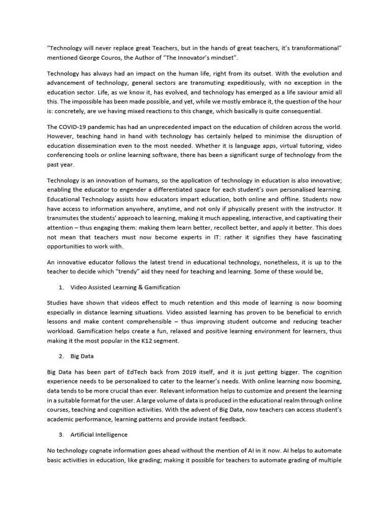 10 EdTech Trends To Focus In 2021 | PDF | Educational Technology ...