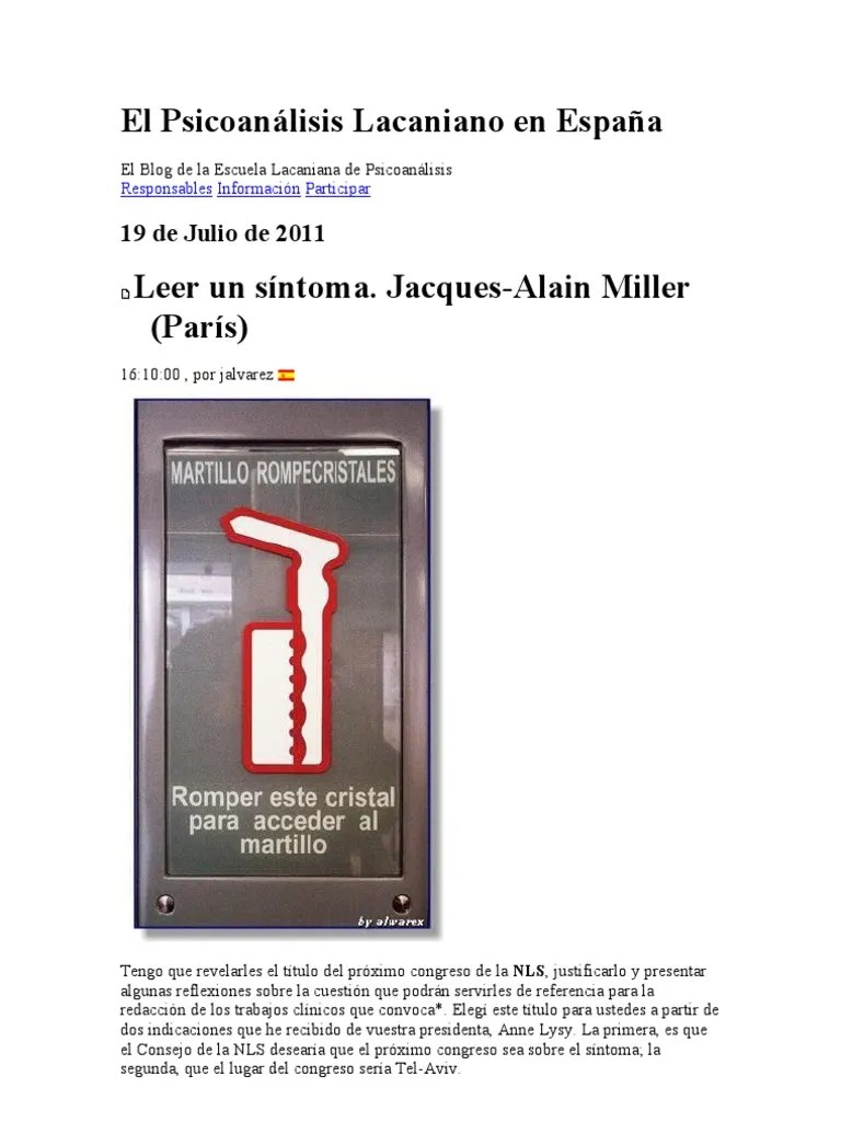 El Psicoanálisis Lacaniano En España | PDF | Jacques Lacan | Mente Inconsciente