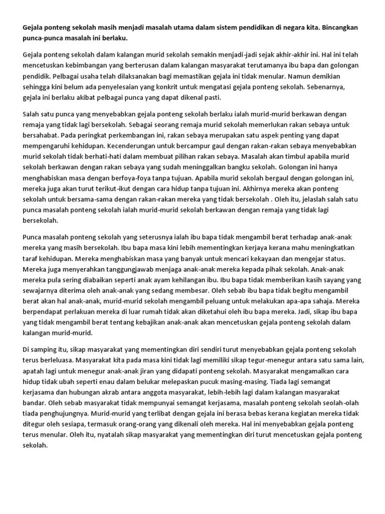 09.07.2021 · contoh karangan bahasa melayu (bm) tingkatan 1, 2, 3. Get Karangan Kesan Gejala Ponteng Kepada Pelajar Background