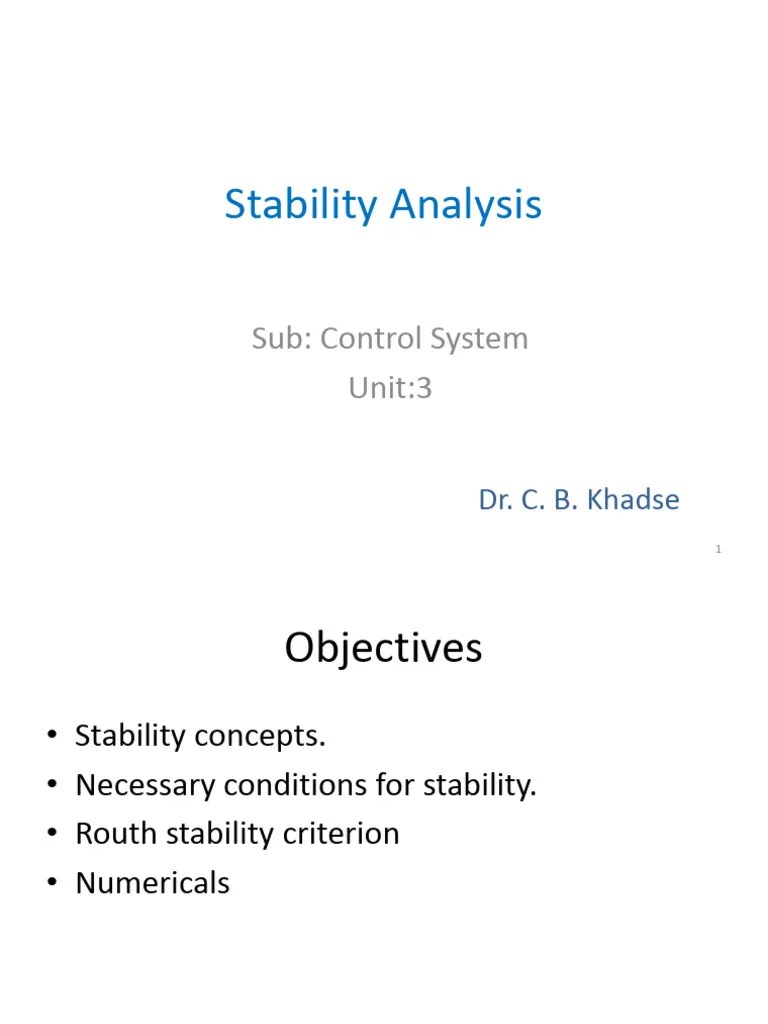 Lec 1 & 2 Unit 3 Stability Analysis | PDF
