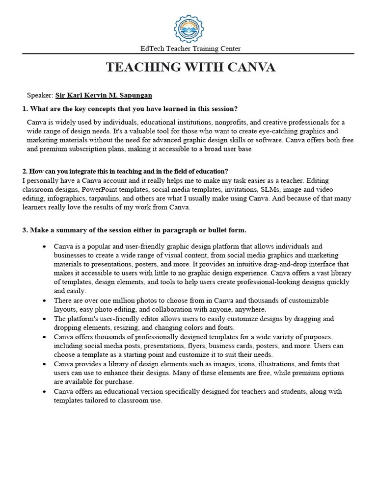 Teaching With Canva | PDF | Graphic Design | Usability