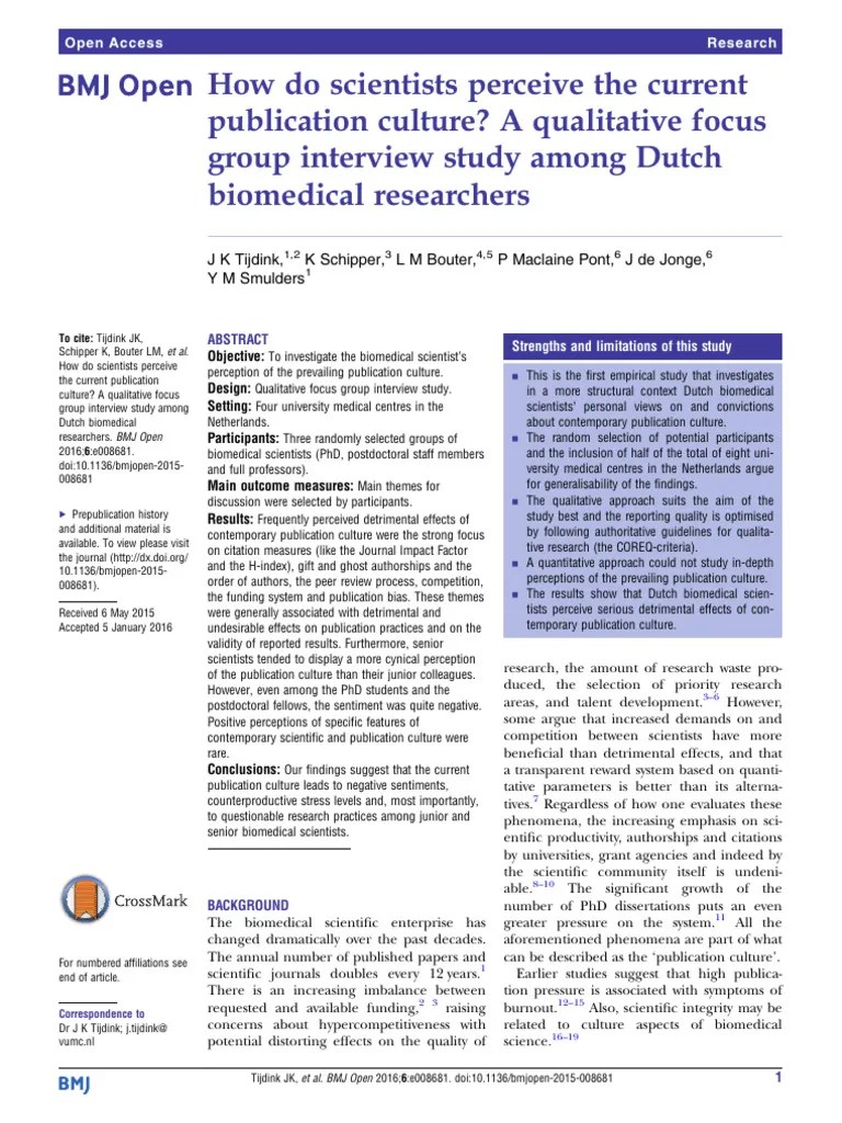 How Do Scientists Perceive The Current Publication Culture? A ...