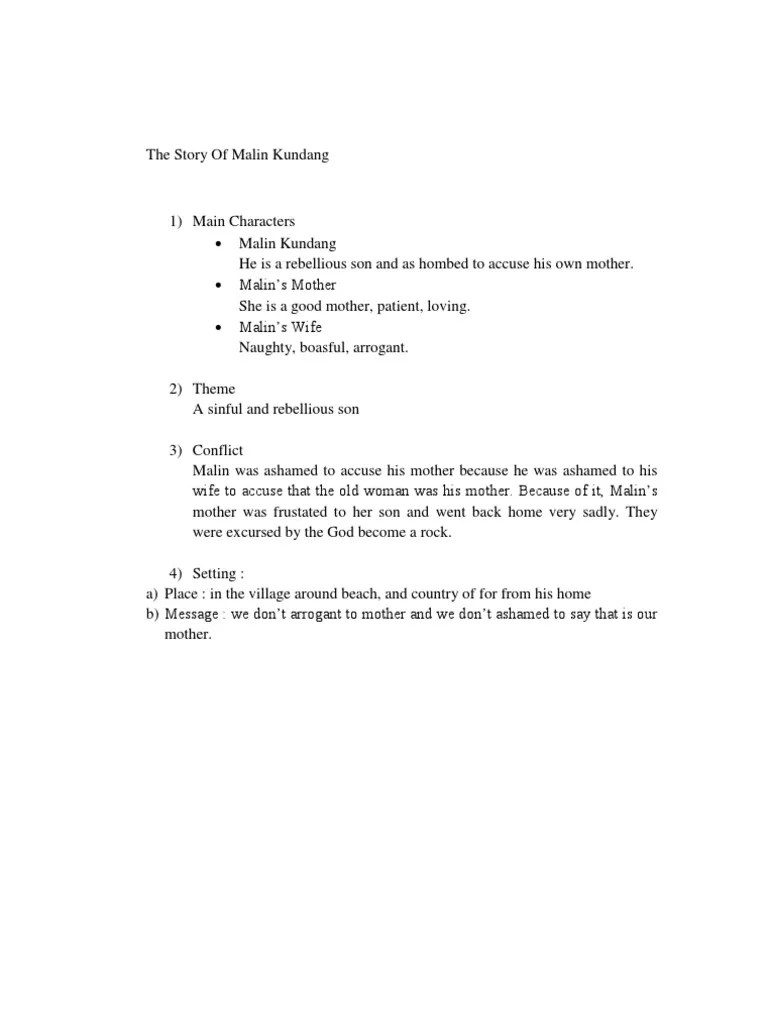 Have you ever heard of a story called malin kundang? The Story Of Malin Kundang Pdf Characters In Romeo And Juliet Juliet