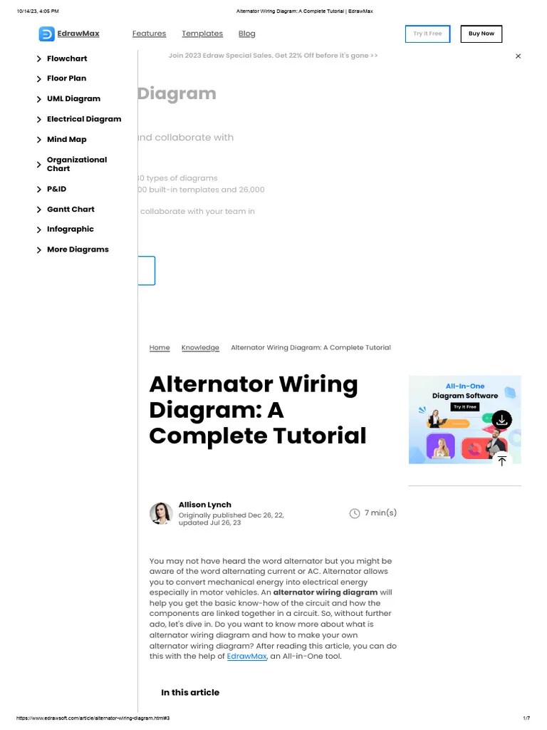 Alternator Wiring Diagram - A Complete Tutorial - EdrawMax | PDF | Rectifier | Physical Sciences