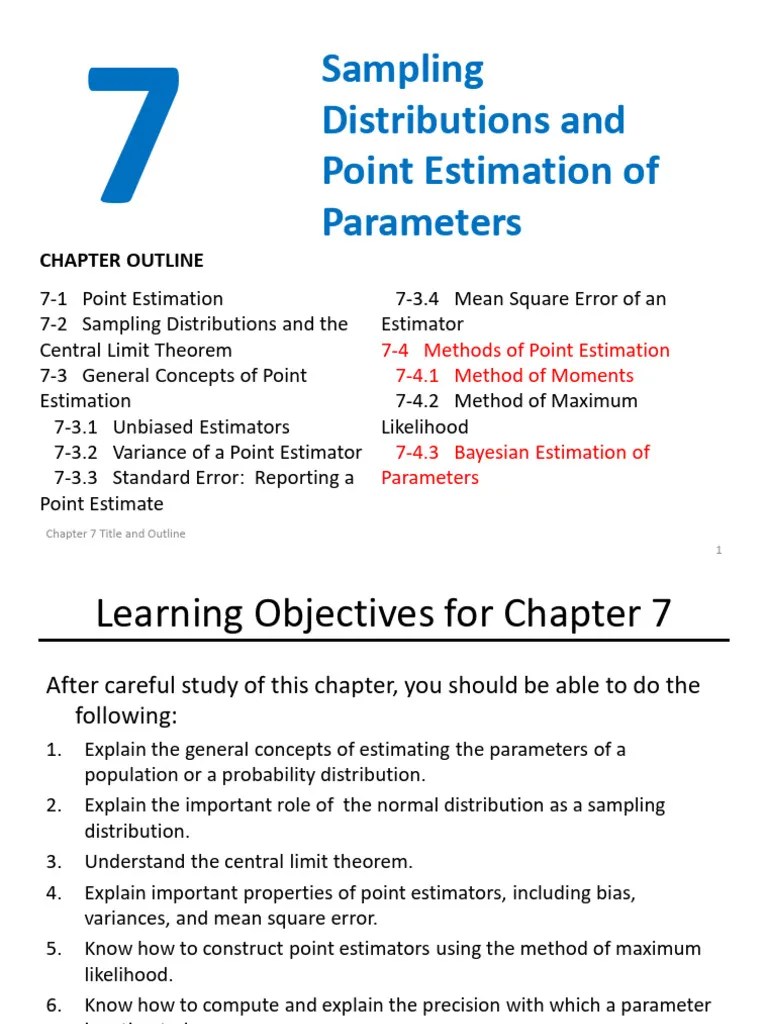 7 - Sampling Distributions & Point Estimation Of Parameters | PDF ...