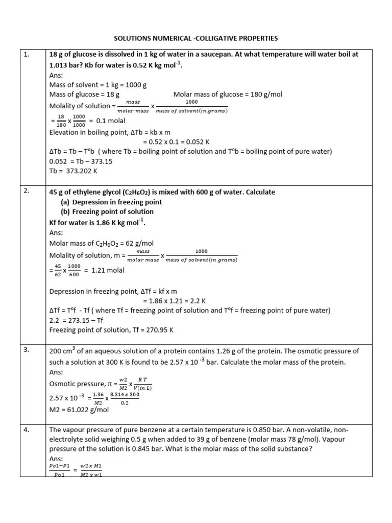 Solutions Numericals | PDF | Quantity | Metrology