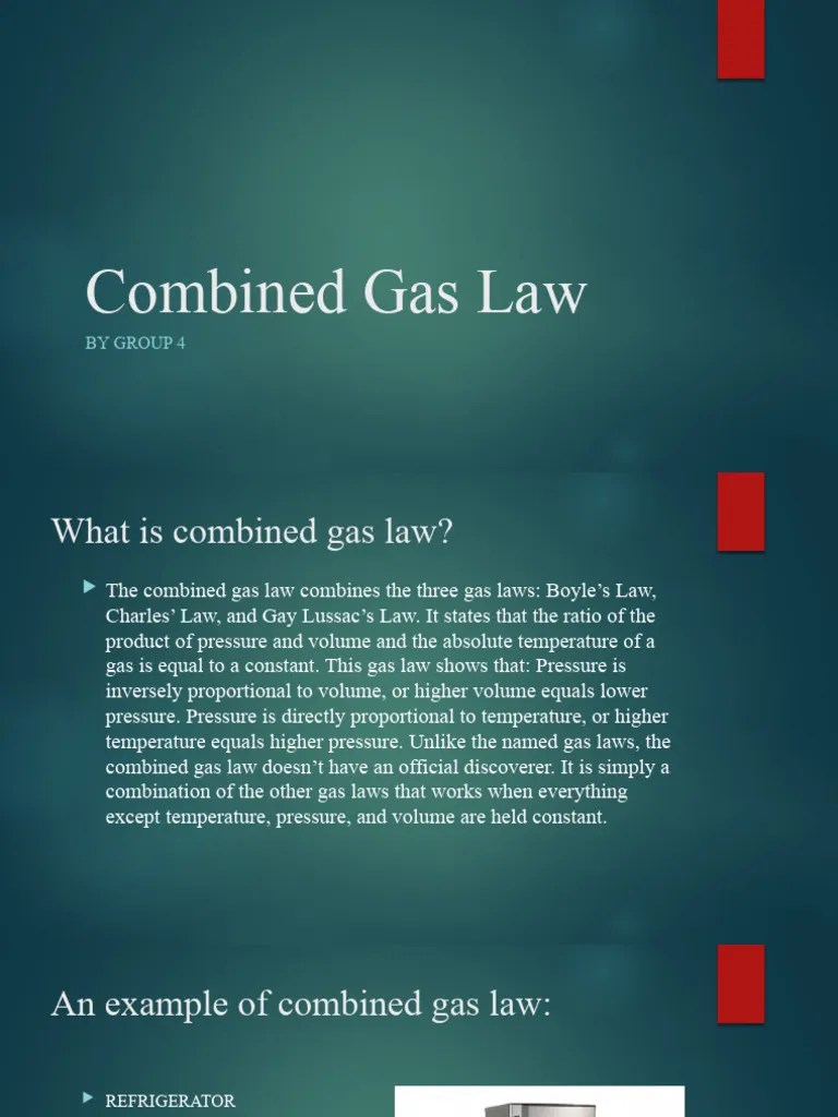 Combined Gas Law | PDF