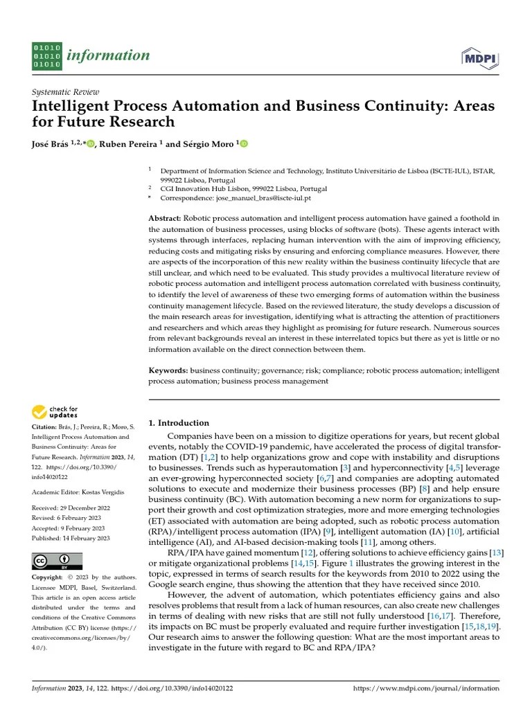 Intelligent Process Automation | PDF | Disaster Recovery | Systematic Review