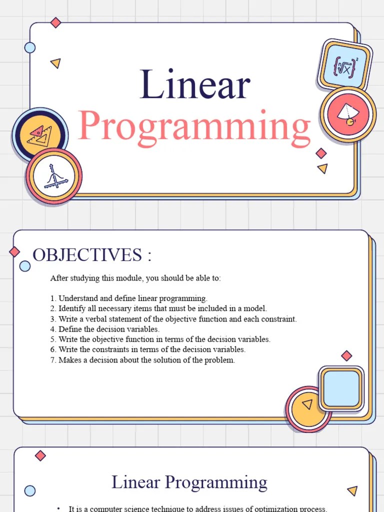 Linear Programming Part 1 | PDF | Linear Programming | Mathematical ...