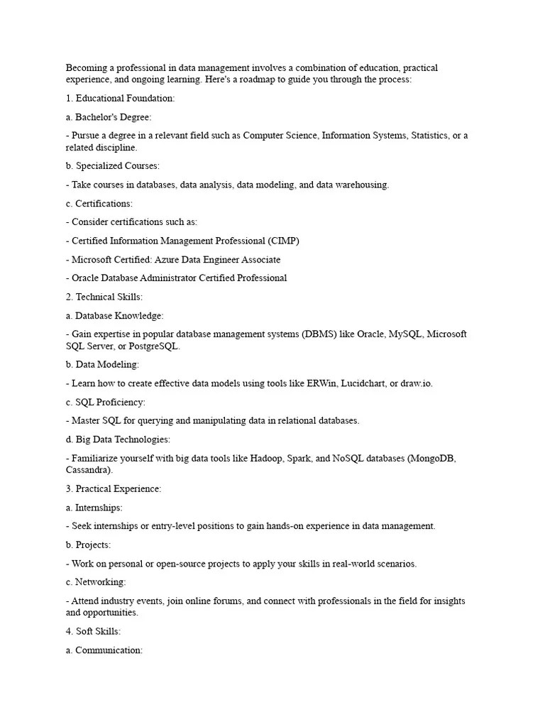 Roadmap Data Analyst | PDF | Databases | Data