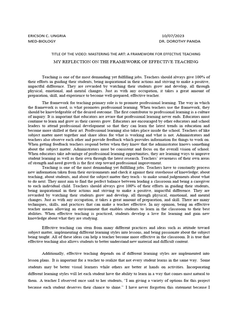 Effective Teaching | PDF | Teachers | Learning