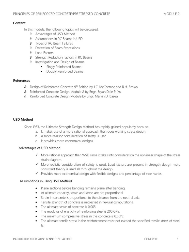 Principles Of Reinforced Concrete Module 2 | Download Free PDF | Beam ...