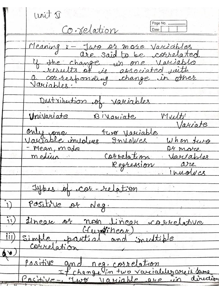 Correlation Notes | PDF