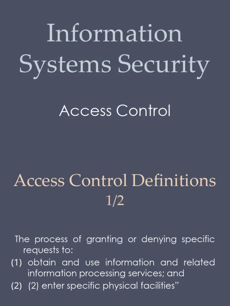 Lecture4 AccessControl | PDF | Computer Access Control | Security