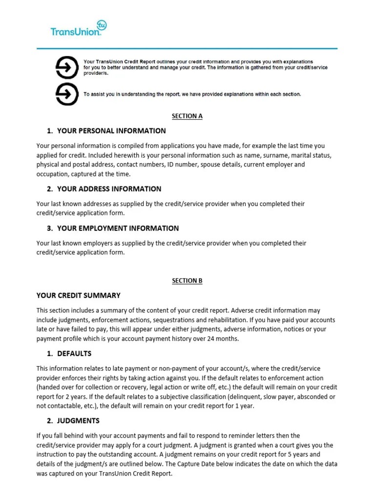 Free Report Explanations | Download Free PDF | Credit History | Credit