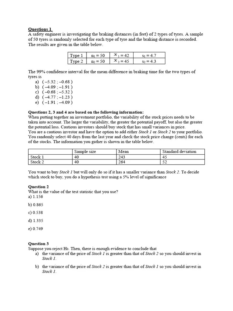 Chapter 9 Tutorial | PDF | Statistical Significance | Statistical ...