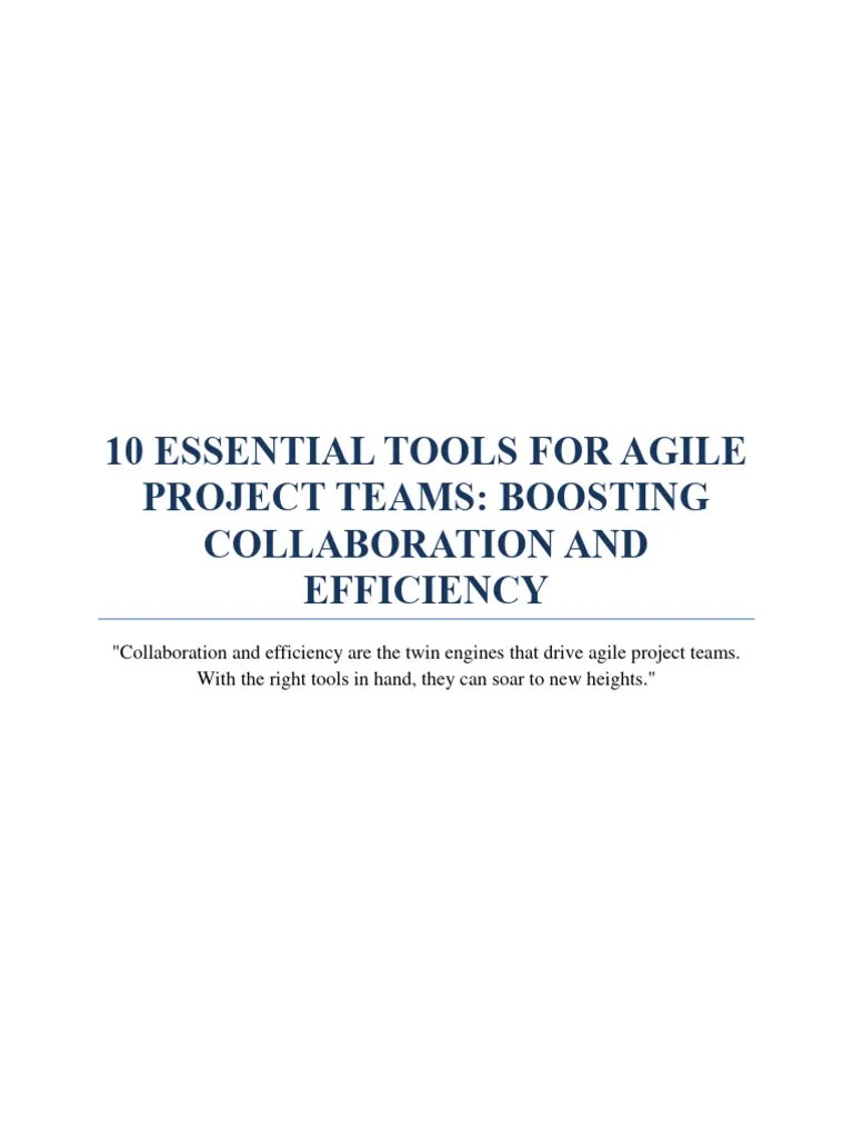 10 Essential Tools For Agile Project Teams-4 | PDF | Agile Software ...