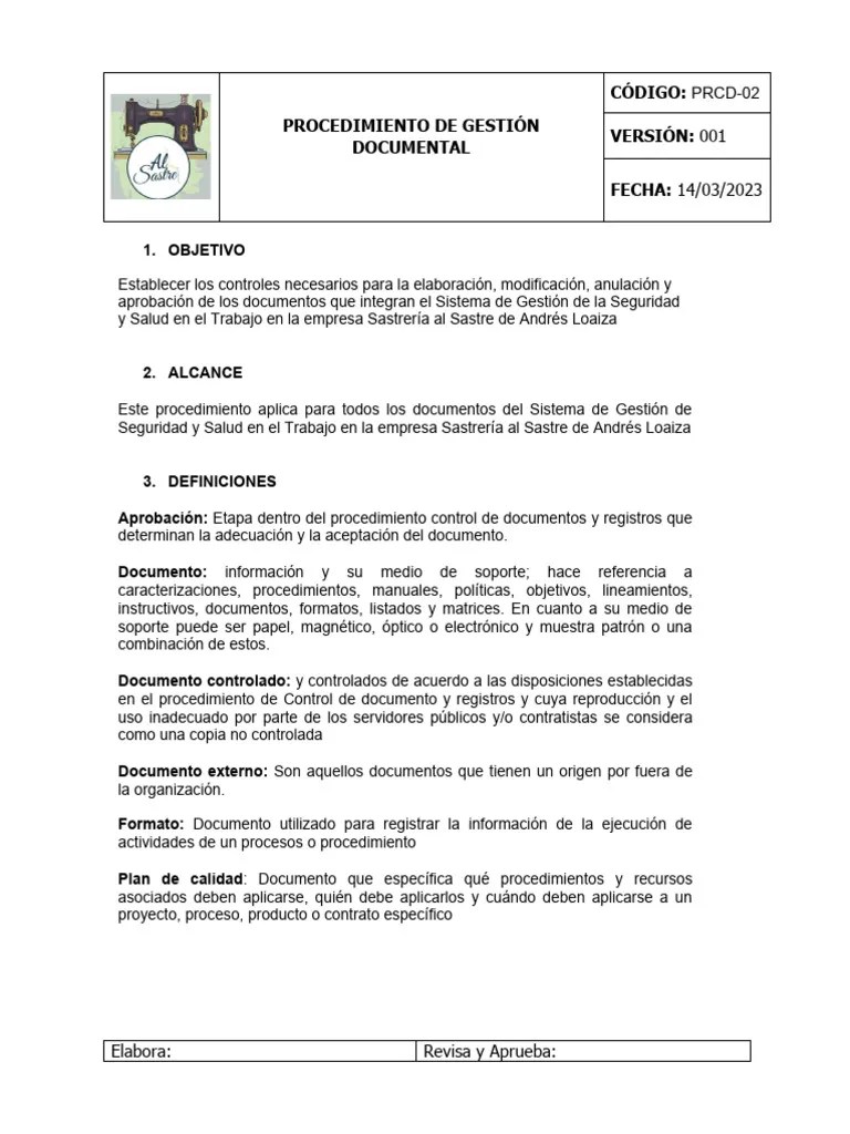 PROCEDIMIENTO De La Documentación | PDF | Gestión De Registros