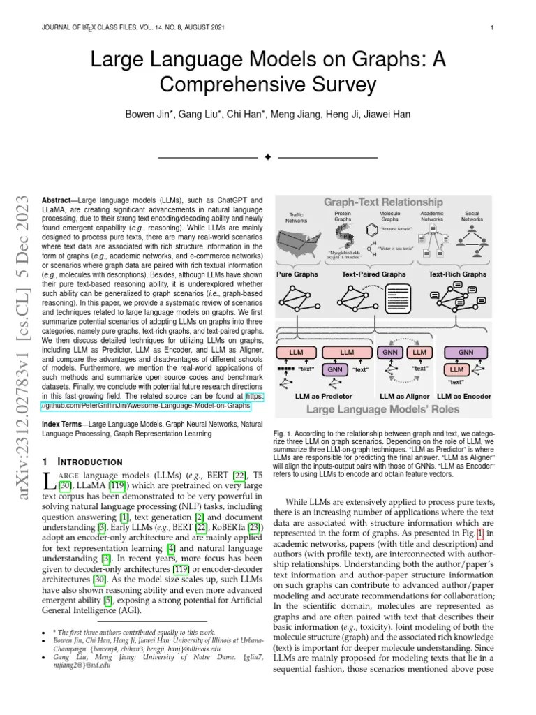 Large Language Models On Graphs: A Comprehensive Survey | PDF | Vertex ...