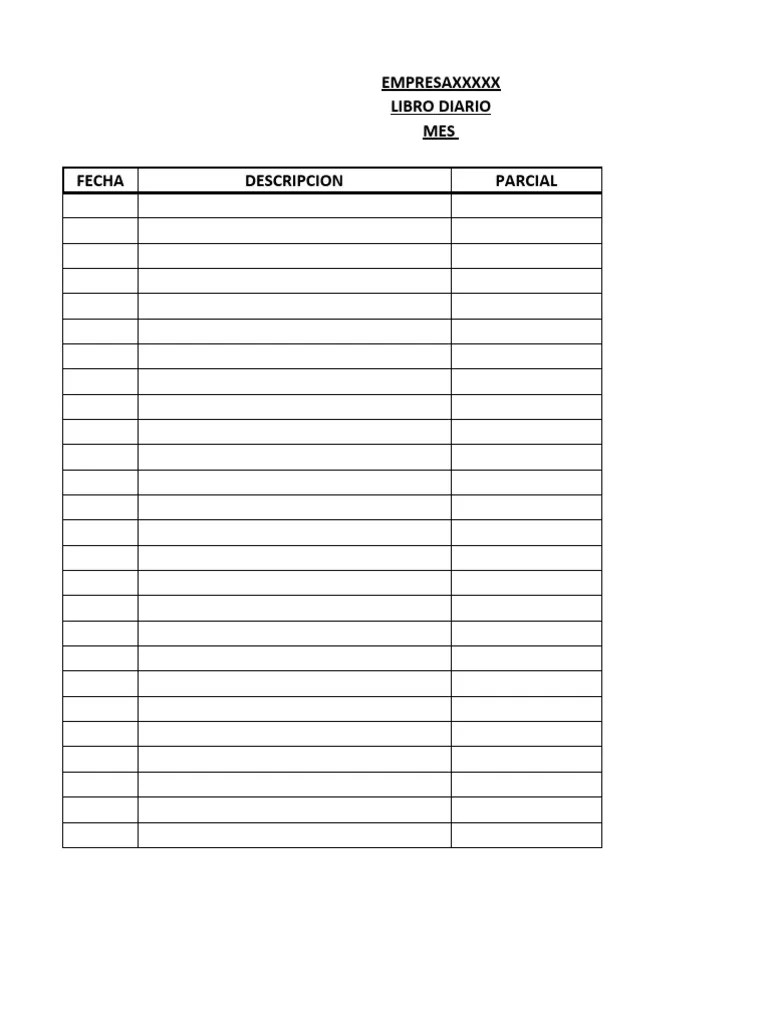 PLANTILLA ASIENTOS CONTABLES | PDF