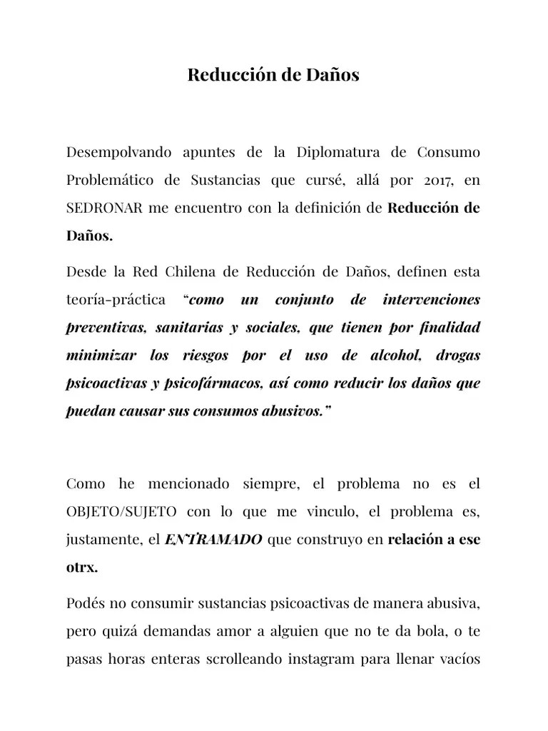 Reducción De Daños - Natalia Massaferro | PDF | Comportamiento