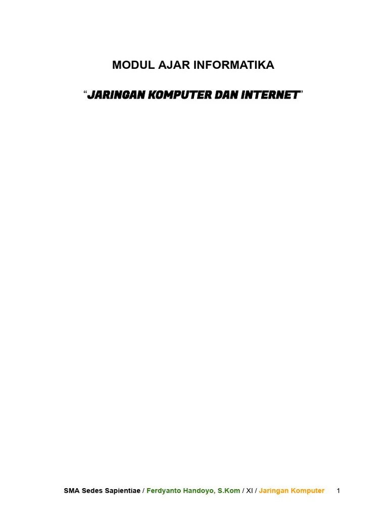 MODUL AJAR INFORMATIKA KELAS XI SEMESTER 2 | PDF
