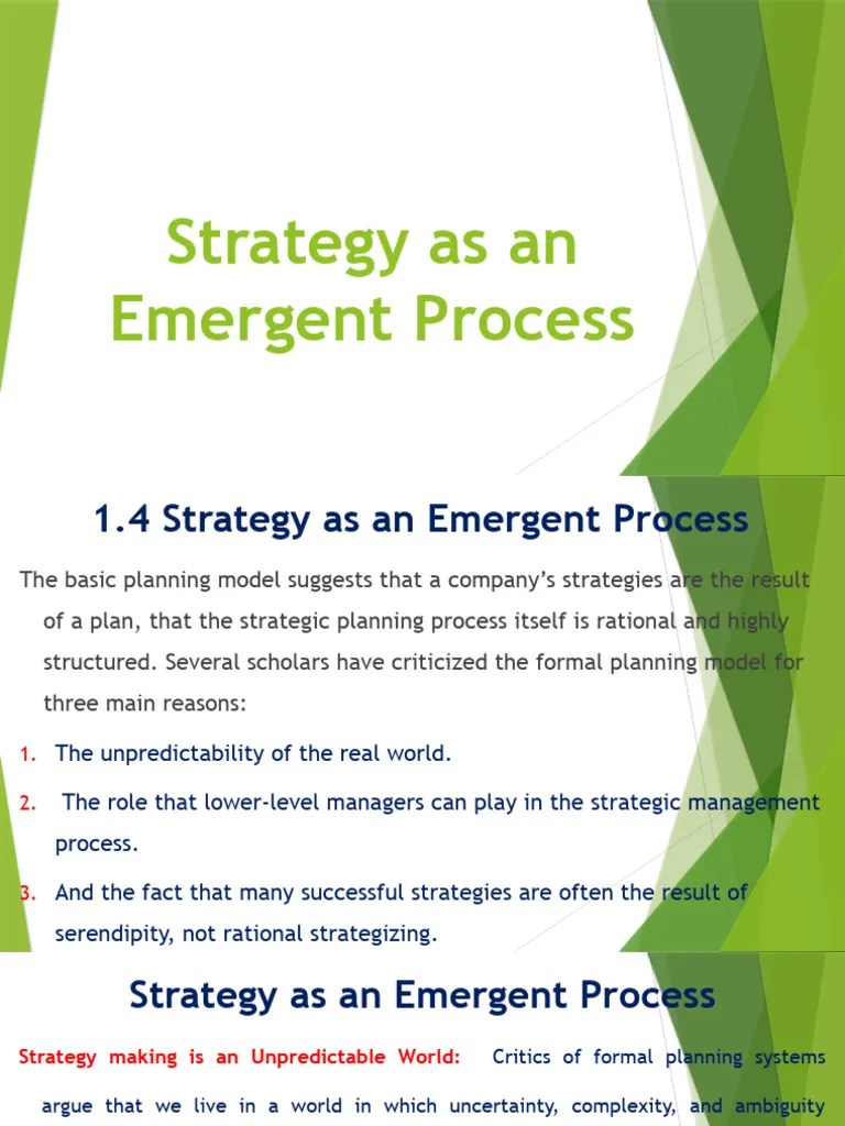 CH 1 - Emergent Process, Strategic Planning Lec 4 | PDF