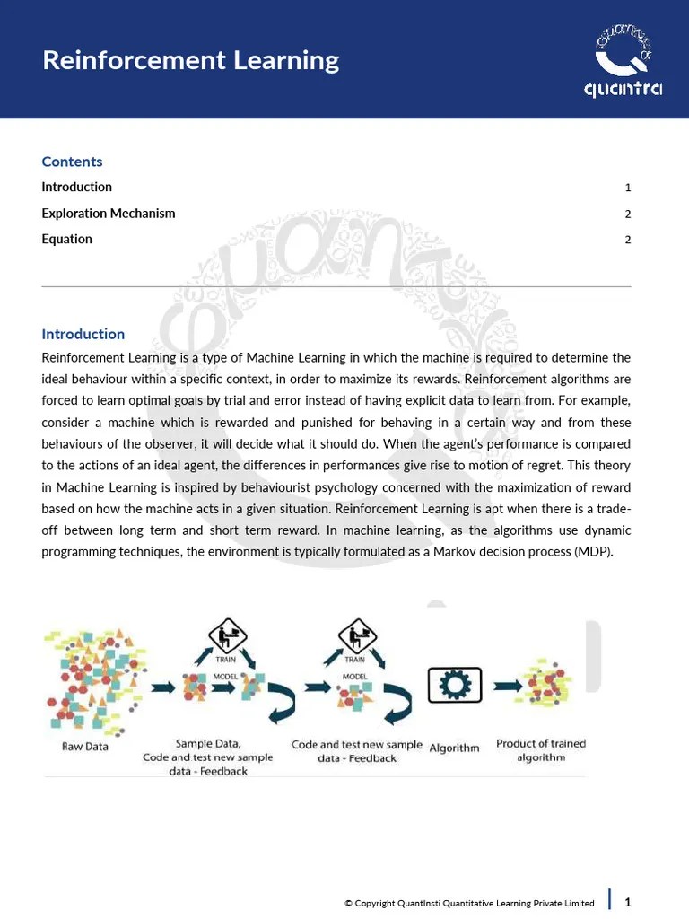 Reinforcement Learning | PDF | Systems Theory | Cognition