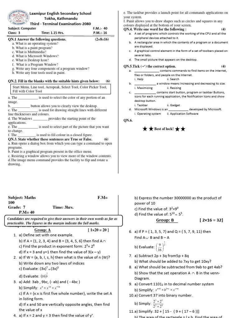 Computer Class 3 Third | PDF | Window (Computing) | Operating System