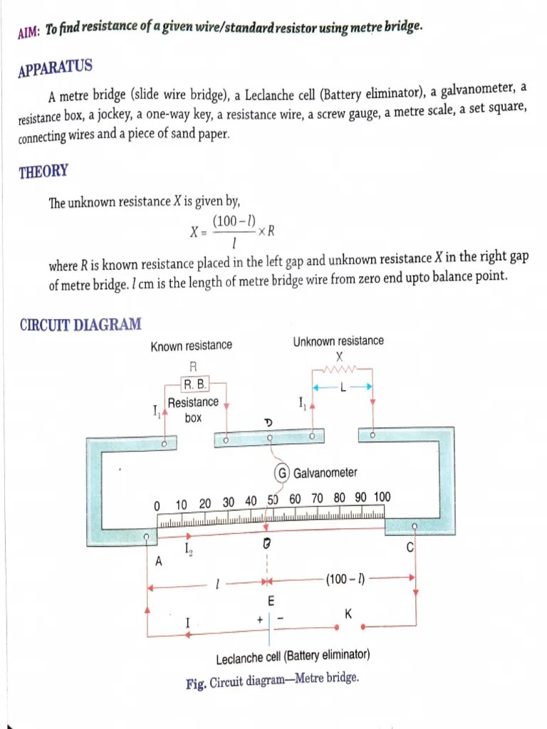 Expt 1 (Meter Bridge) | PDF | Electrical Resistance And Conductance ...