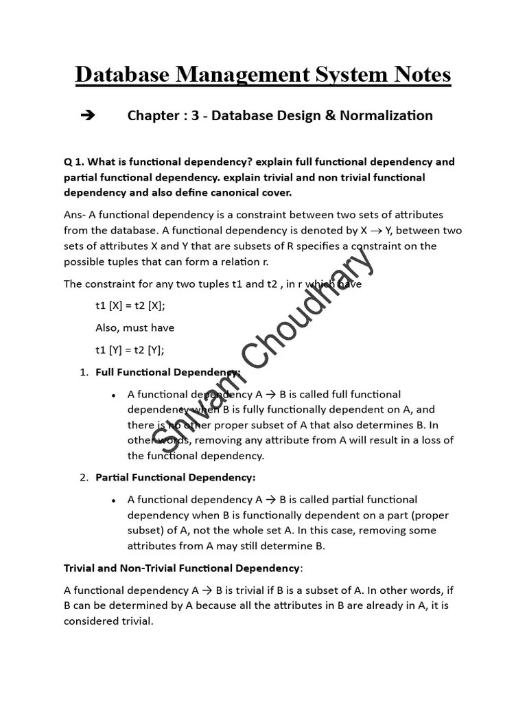 Database Management System Notes | Download Free PDF | Database ...