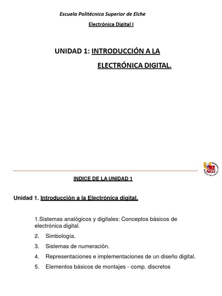 Tema 1 - Introducción A La Electrónica Digital | PDF | Señal Analoga ...