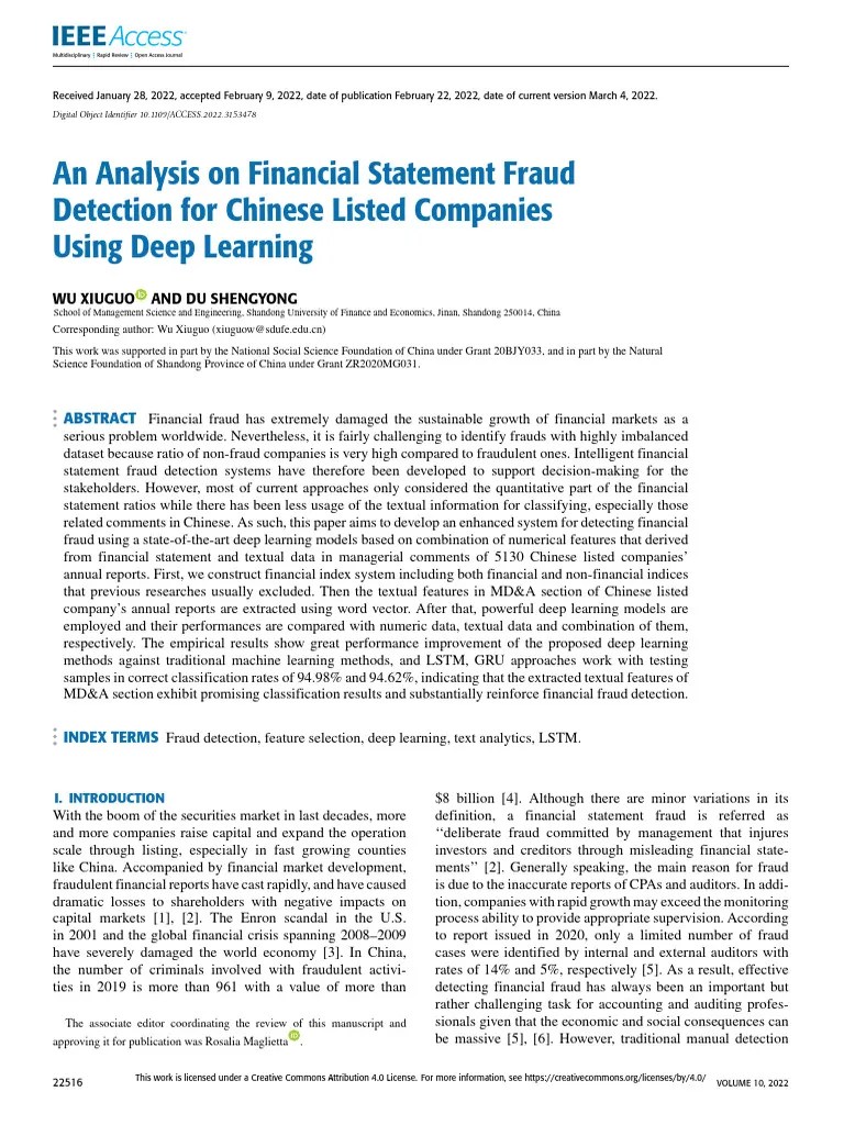 An Analysis On Financial Statement Fraud Detection For Chinese Listed ...