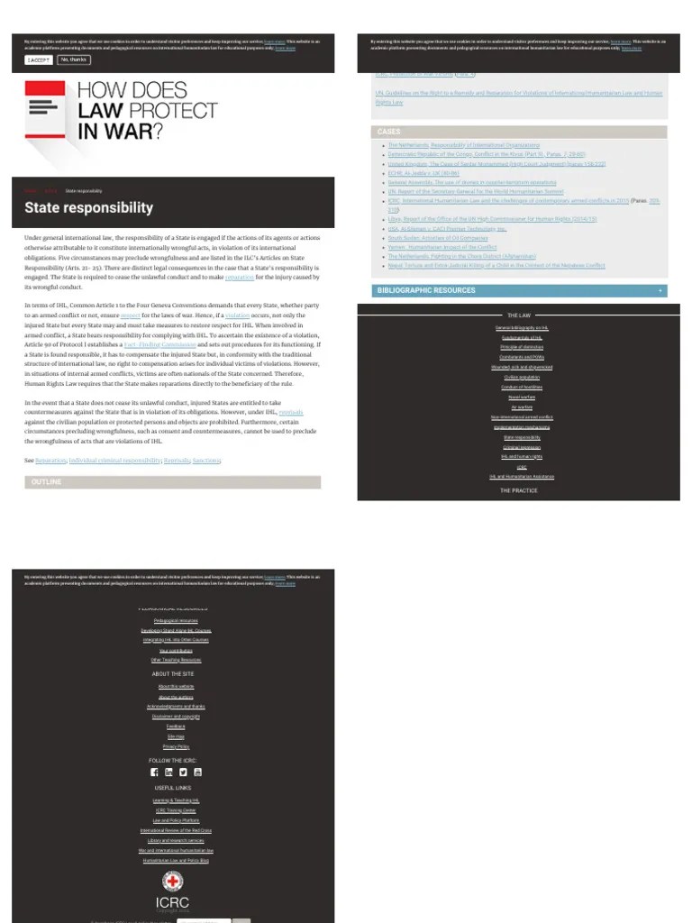 State Responsibility - How Does Law Protect In War - Online Casebook ...