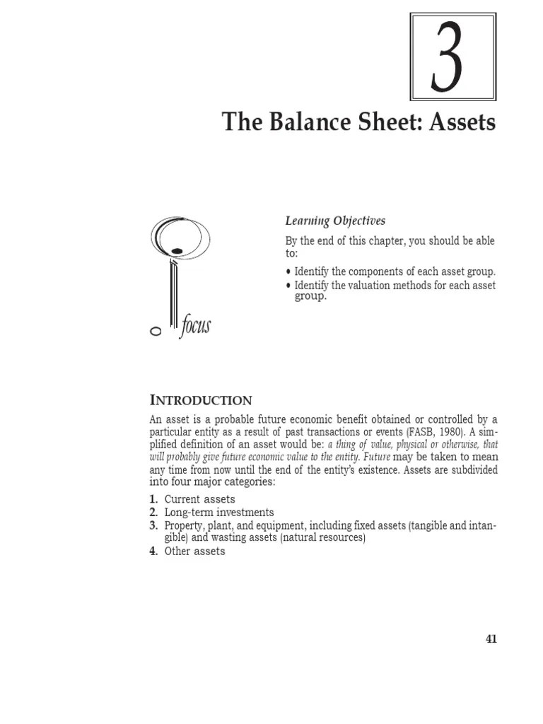 The Balance Sheet, Assets | PDF | Depreciation | Goodwill (Accounting)