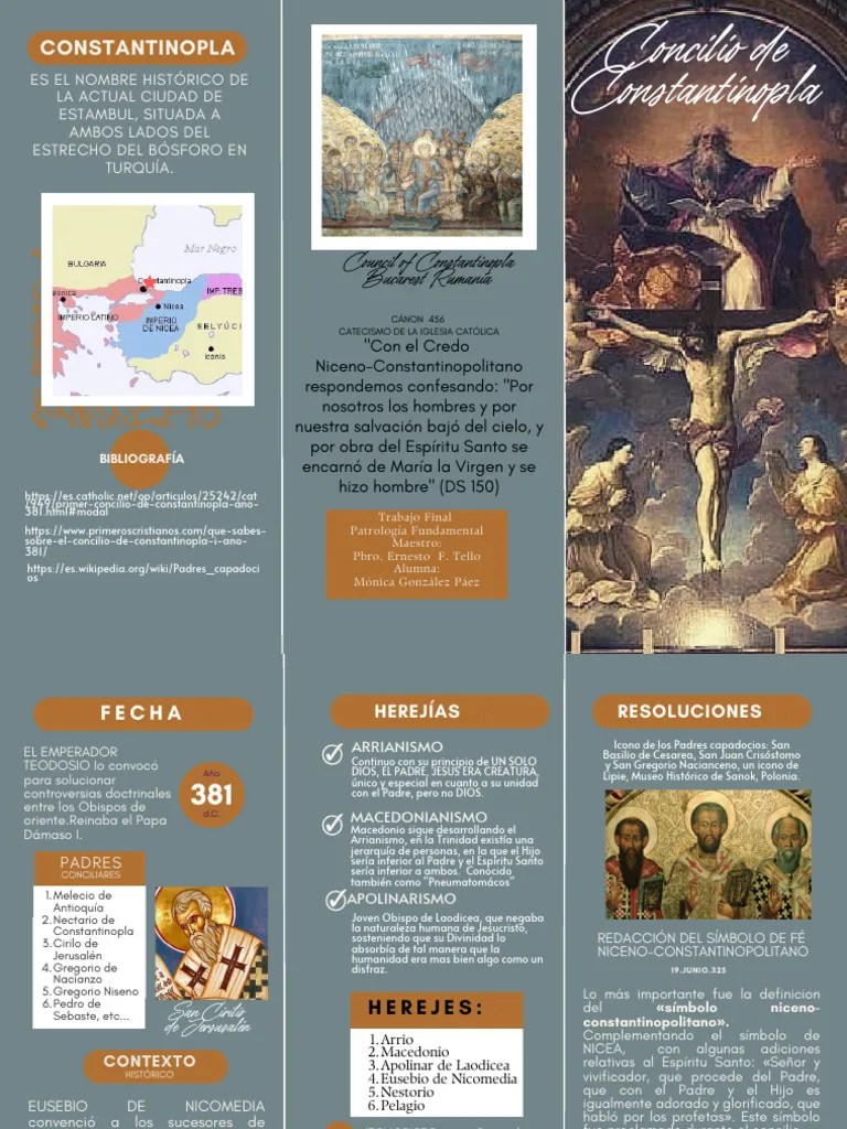 Concilio De Constantinopla - Tríptico | PDF | Arrianismo | Espíritu Santo