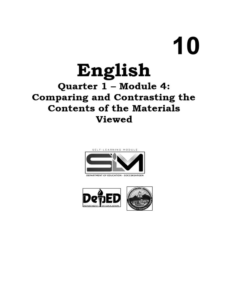 English 10 Quarter 1 Module 4 | PDF | Influenza | Diseases And Disorders