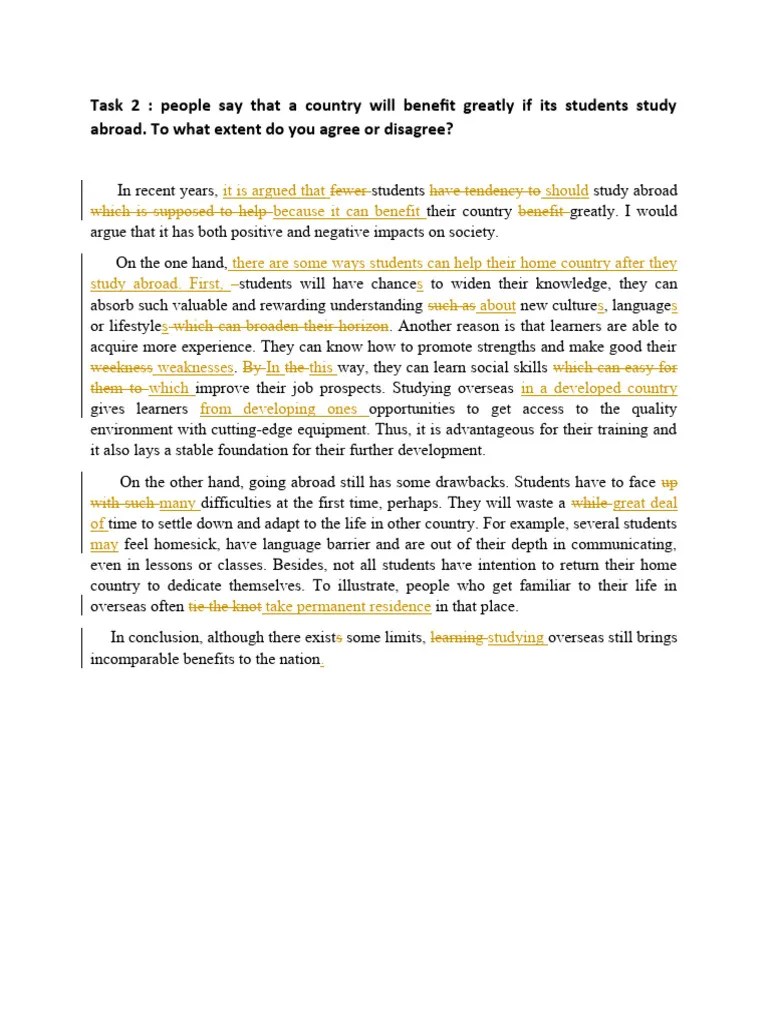 Ielts Writing Task 2 | PDF | Learning | International Student