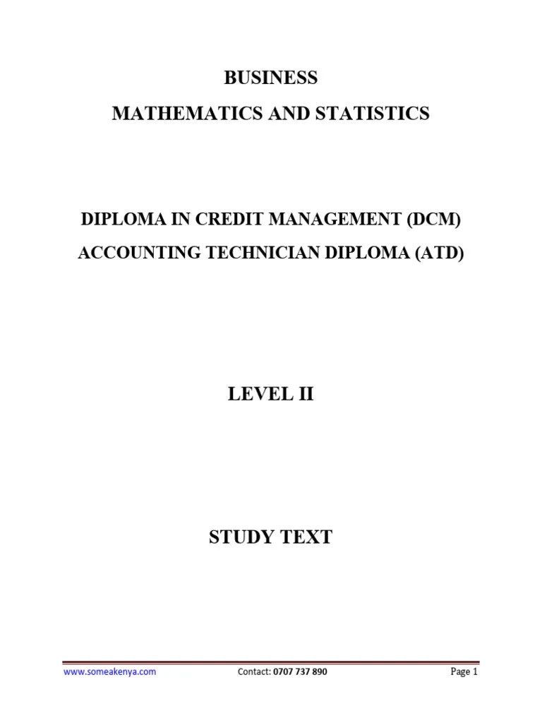 Business Mathematics And Statistics | PDF | Matrix (Mathematics) | Mathematics