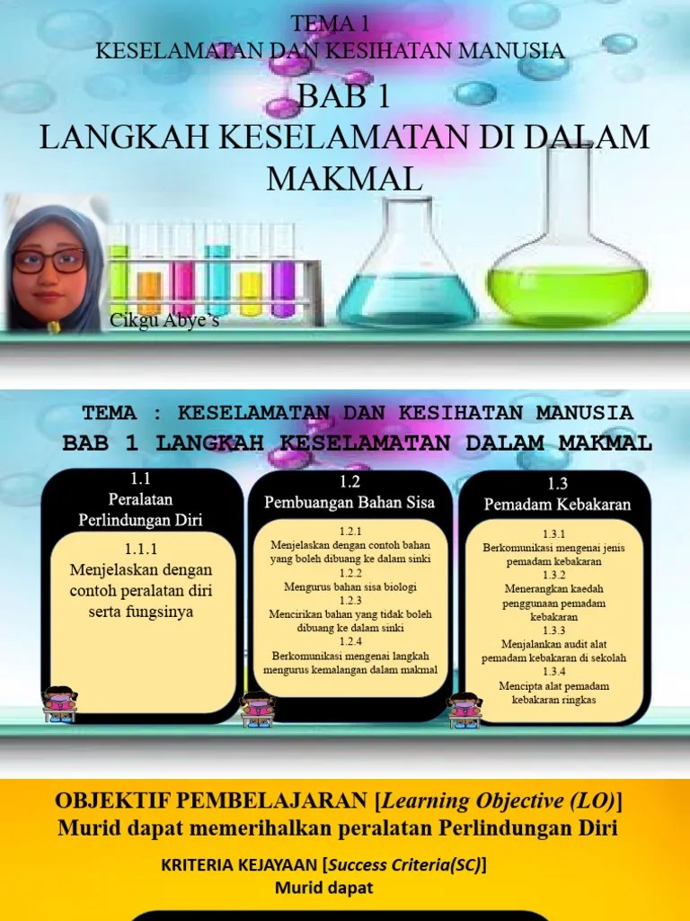 Sains T4 KSSM: Bab 1 Langkah Keselamatan Di Dalam Makmal | PDF