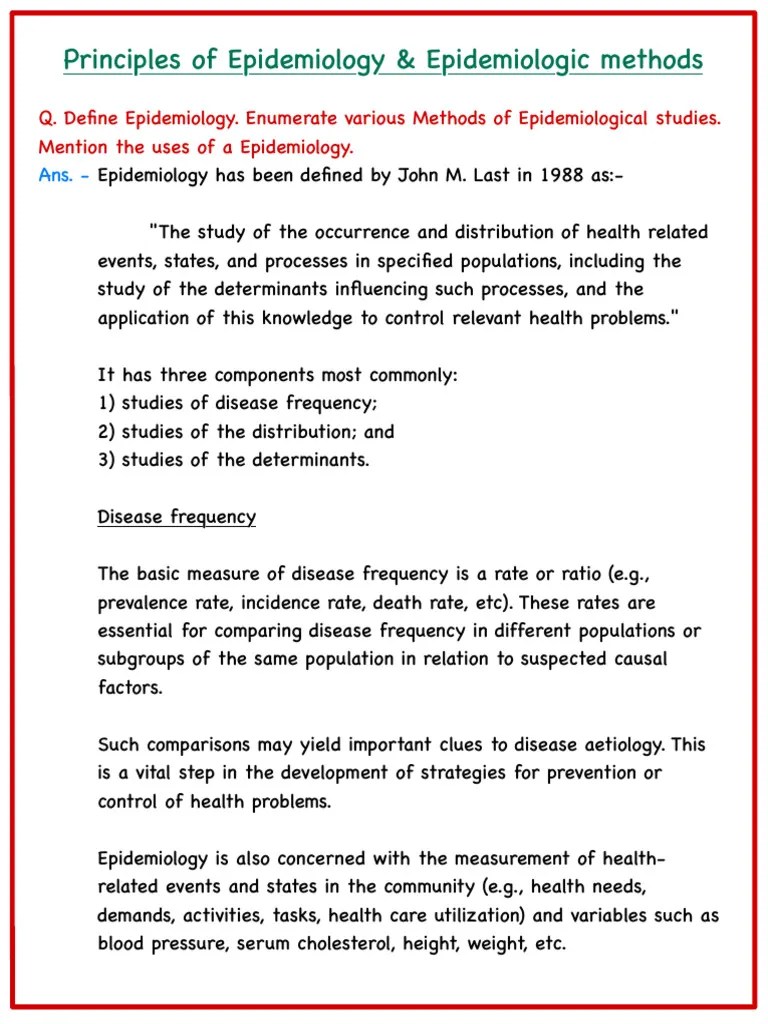 Principles Of Epidemiology & Epidemiologic Methods | Download Free PDF ...