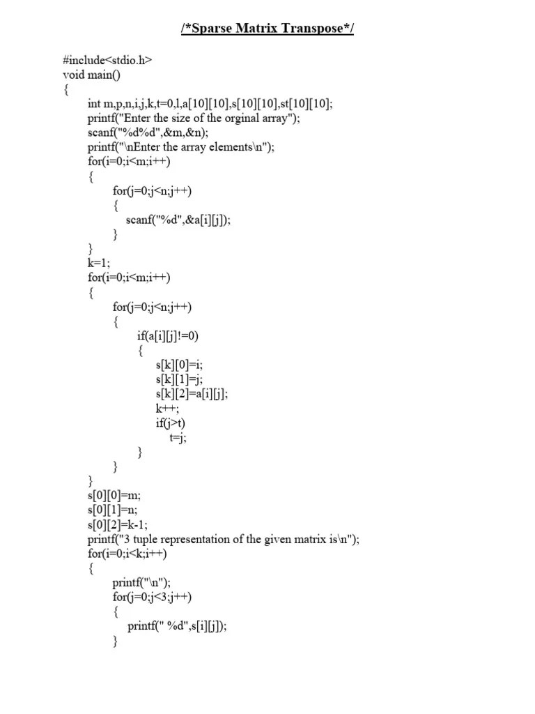 C Program For Sparse Matrix Representation Pdf - Download Modern Abstract Illustration | High Resolution