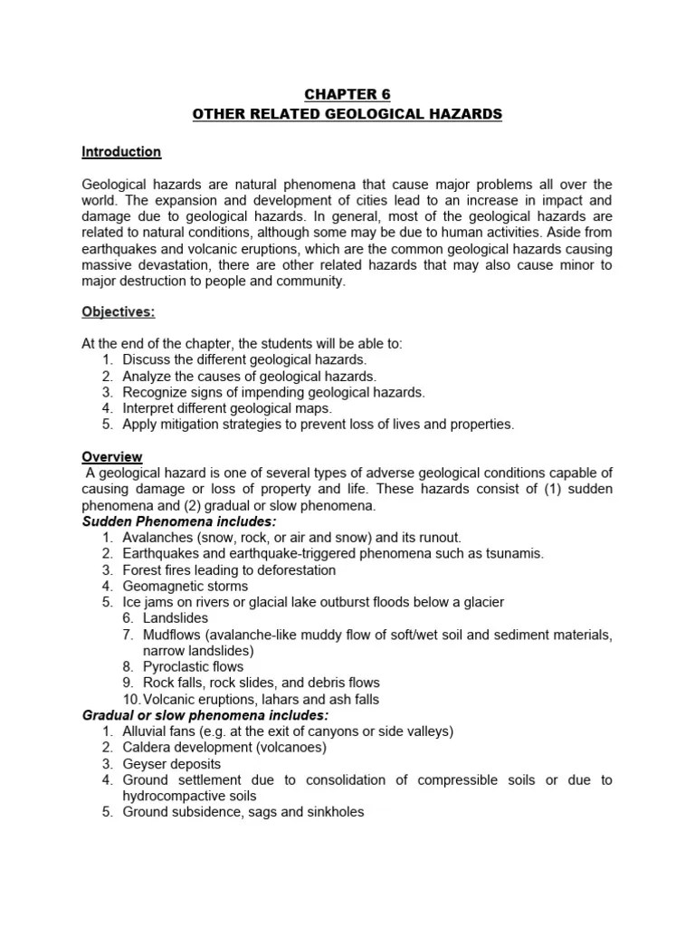 Chapter 6 Other Related Geological Hazards | Download Free PDF ...