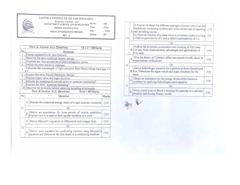 PH3151 Engineering Physics | PDF