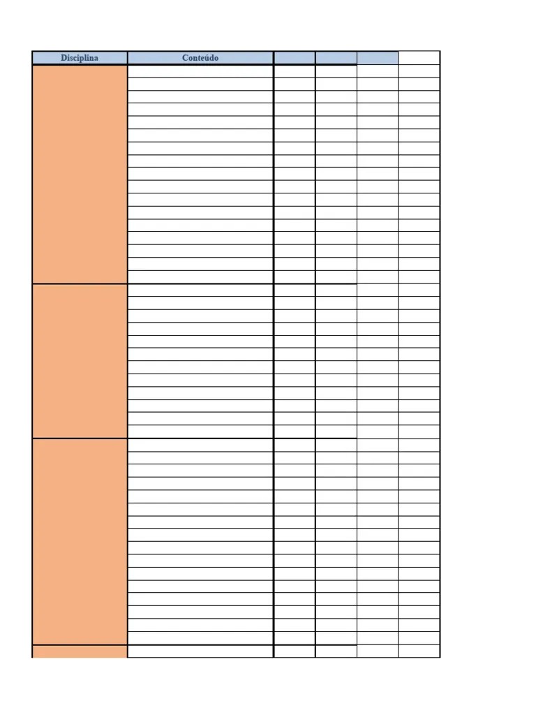 Planilha De Estudos | PDF