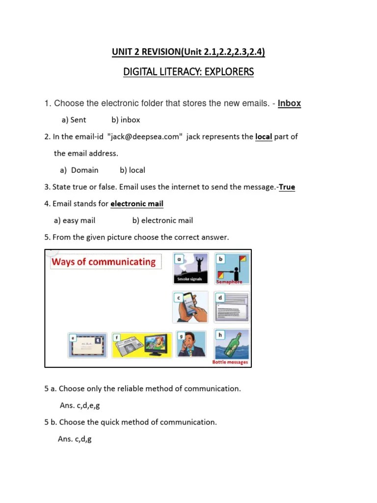 Answer UNIT 2.1-2.2-2.3-2.4-GRADE 3 TERM2 REVISION | PDF